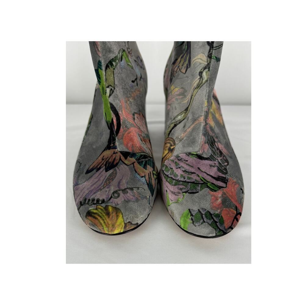 Rag and Bone Floral Velvet Print Drea Ankle Boot Womens Size 38.5 Grey - Picture 7 of 11
